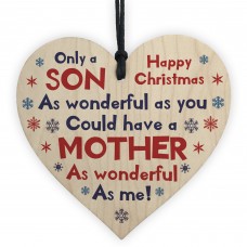 Funny Christmas Gift For Son From Mum Wood Heart Joke Gift