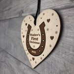 Horse 1st Christmas Gift Heart Personalised Christmas Decoration