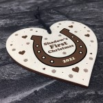 Horse 1st Christmas Gift Heart Personalised Christmas Decoration