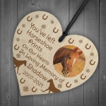 Horse Memorial Christmas Decoration Personalised Wood Heart