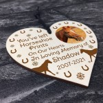 Horse Memorial Christmas Decoration Personalised Wood Heart