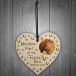 Personalised Horse Sign Wood Hanging Heart Photo Horse Lover