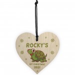 Personalised 1st Christmas Tortoise Bauble Heart Pet Decoration