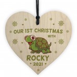 1st Christmas With Tortoise Heart Personalised Christmas Bauble
