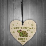 1st Christmas With Tortoise Heart Personalised Christmas Bauble