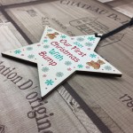 Our First Christmas With Bump 2021 Hanging Star Bauble