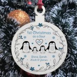 Personalised Family Christmas Tree Bauble Christmas As A Four