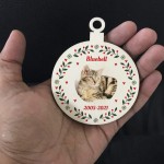 Cat Memorial Sign Personalised Photo Wood Christmas Tree Bauble