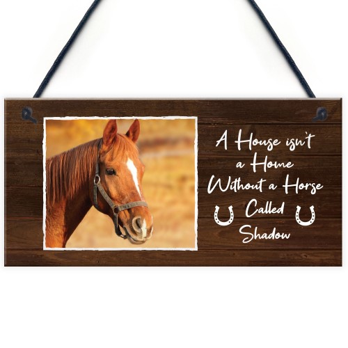 Personalised Photo Horse Sign Home Decor Horse Lover Gift