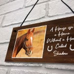 Personalised Photo Horse Sign Home Decor Horse Lover Gift