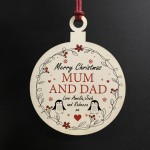 Christmas Gift For Mum And Dad Wood Bauble Personalised Gift