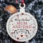 Christmas Gift For Mum And Dad Wood Bauble Personalised Gift