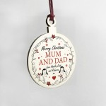 Christmas Gift For Mum And Dad Wood Bauble Personalised Gift