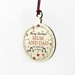 Christmas Gift For Mum And Dad Wood Bauble Personalised Gift