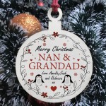 Christmas Gift For Nan And Grandad Wood Bauble Personalised