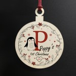 Baby 1st First Christmas Initial Bauble Personalised Tree Decor