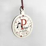 Baby 1st First Christmas Initial Bauble Personalised Tree Decor