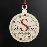 Personalised Family Christmas Bauble Wood Tree Decoration