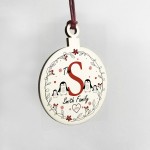 Personalised Family Christmas Bauble Wood Tree Decoration