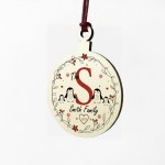 Personalised Family Christmas Bauble Wood Tree Decoration