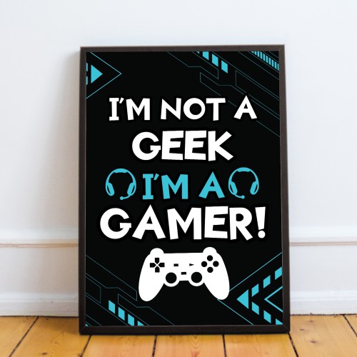 Gaming Framed Print Posters Boys Bedroom Playstation Inspired