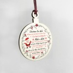 Christmas Eve Wish Gift Wood Bauble Tree Decoration Dsughter Son