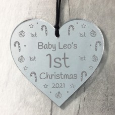 Personalised Baby Girl Boy's First Christmas Decoration Engraved