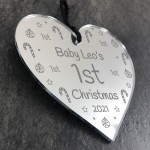 Personalised Baby Girl Boy's First Christmas Decoration Engraved