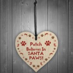 Personalised Dog Christmas Bauble 1st Wood Decoration Believes