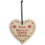 Personalised Dog Christmas Bauble 1st Wood Decoration Believes