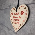 Personalised Dog Christmas Bauble 1st Wood Decoration Believes
