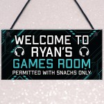 Welcome Sign GAMES ROOM Sign Man Cave Bedroom Door Sign