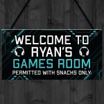 Welcome Sign GAMES ROOM Sign Man Cave Bedroom Door Sign