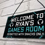 Welcome Sign GAMES ROOM Sign Man Cave Bedroom Door Sign