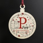 Cats 1st Christmas Decoration Personalised Quirky Bauble