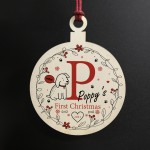 Dogs 1st Christmas Decoration Personalised Quirky Bauble