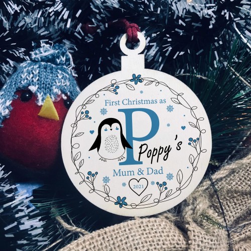 First Christmas As Mum And Dad Personalised Christmas Decoration