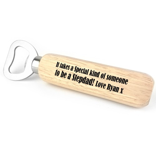 Novelty Step Dad Gift Wood Bottle Opener Birthday Christmas Gift