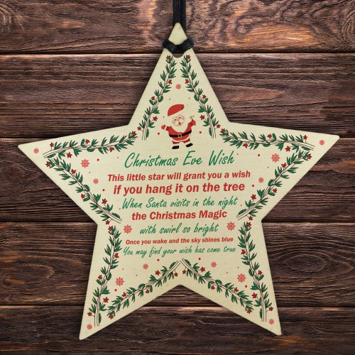 Christmas Eve Wish Wood Star Christmas Eve Box Stocking Filler 