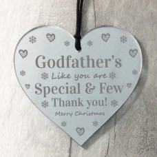 Godfather Christmas Gift Engraved Heart Tree Decoration Thankyou