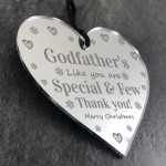 Godfather Christmas Gift Engraved Heart Tree Decoration Thankyou