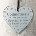 Godmother Christmas Gift Engraved Heart Tree Decoration Thankyou
