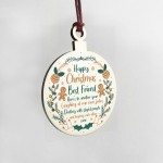 Best Friend Christmas Gift Wood Bauble Tree Decoration Friend