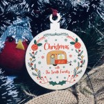 Caravan Christmas Decoration Wooden Personalised Family Gift