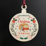 Caravan Christmas Decoration Wooden Personalised Family Gift