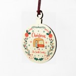 Caravan Christmas Decoration Wooden Personalised Family Gift