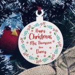 Gift For Teacher Assistant Christmas Wood Bauble Thank You Gift