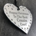 Best Cousin Gift For Christmas Engraved Heart Christmas Decor