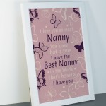 Christmas Birthday Gift For Nanny From Grandchildren Framed