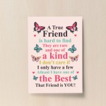 True Friend Friendship Print Best Friend Gift For Birthday Xmas